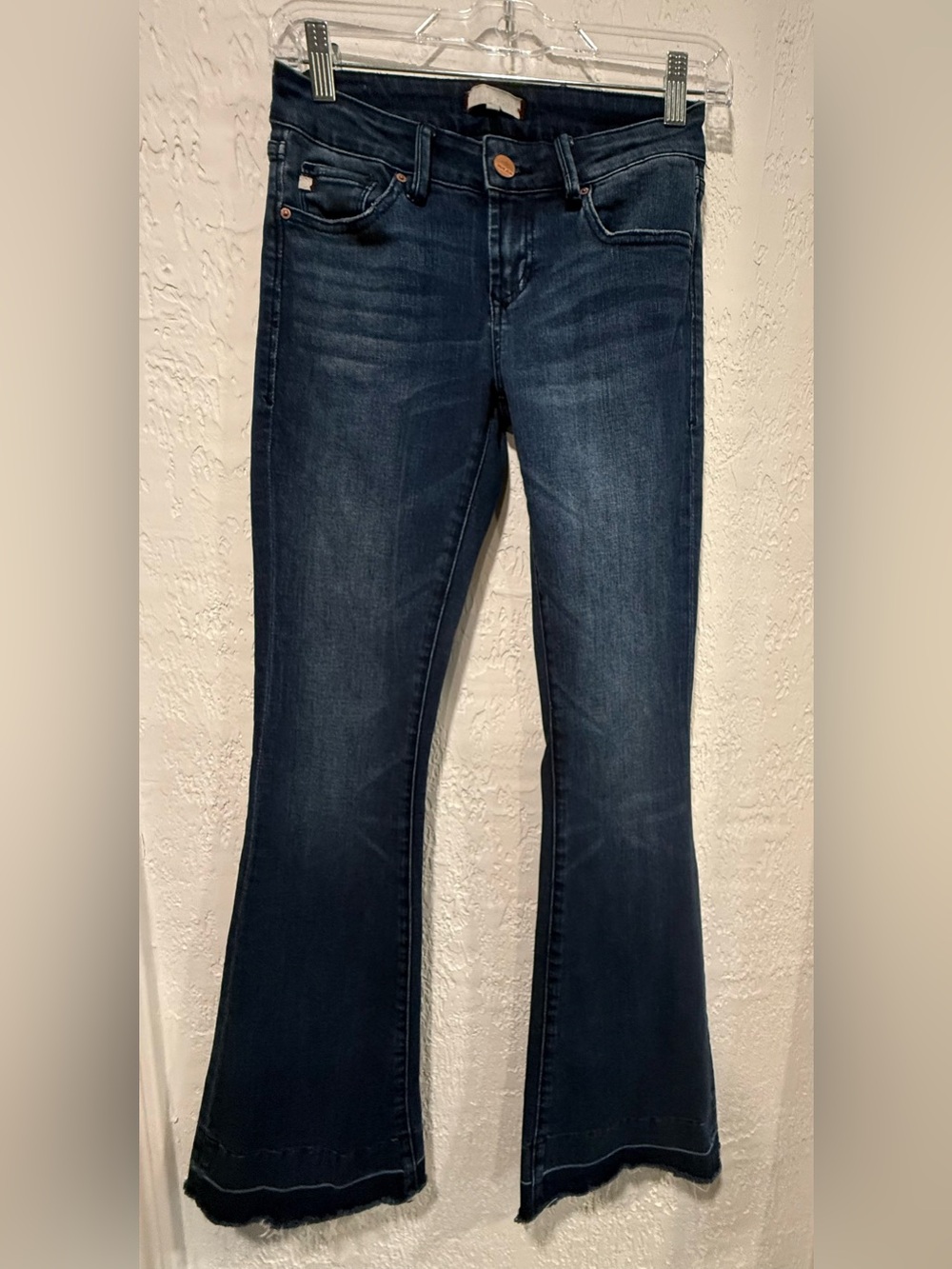 Dear John Jeans Women 24Boot Cut Low Rise Dark Wash Stretch Denim Flare